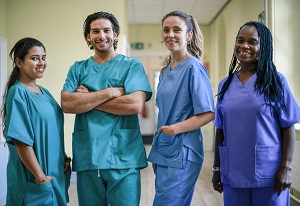 Four Nurse in Scrubs
