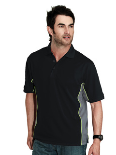 Gt-2-Mens 100% Polyester Tmr Knit Polo Shirt44 w/ Rib Collar-TMR