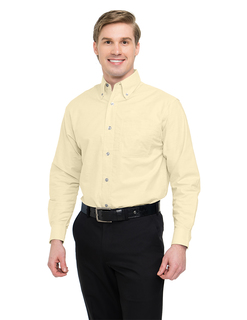 Techno-Mens 60/40 Stain Resistant Long Sleeve Oxford Shirt-Tri-Mountain