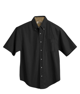 Valor-Mens Cotton Short Sleeve Peached Twill Shirt-Tri-Mountain