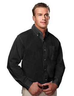 Regency-Mens Cotton Long Sleeve Peached Twill Shirt-Tri-Mountain