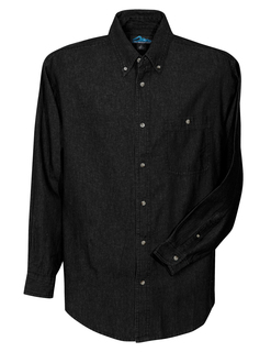 Pioneer-Mens Denim Long Sleeve Shirt-Tri-Mountain