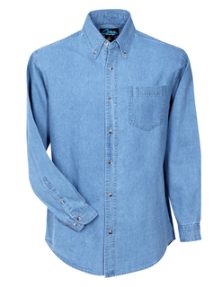 Trekker-Heavyweight Denim Long Sleeve Shirt-Tri-Mountain