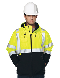 Beacon-Mens 100% Polyester Water-Resistant Fleece-Lined Safety Jacket-Tri-Mountain