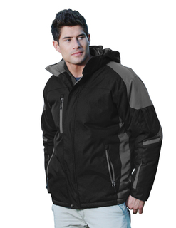 Avalanche-Mens 100% Nylon Water Resistant Full Lined Quilted w/ Removable Hood Woven Jacket-Tri-Mountain