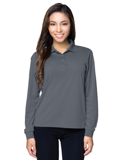 Lady Vital Long Sleeve-5 Oz 100% Polyester Mini-Pique Long Sleeve Polo Featuring Moisture-Wicking-TM Performance