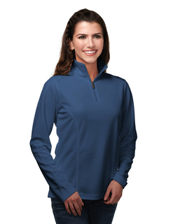 Lady Clementon-Womens 100% Polyester Knit 1/4 Zip Pullover w/Tmp Puller-TM Performance