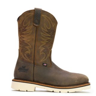 AMERICAN HERITAGE SQUARE TOE WELLINGTON ? CRAZYHORSE UPPER/PEBBLE BOTTOM ? 11? SAFETY TOE-Thorogood Shoes