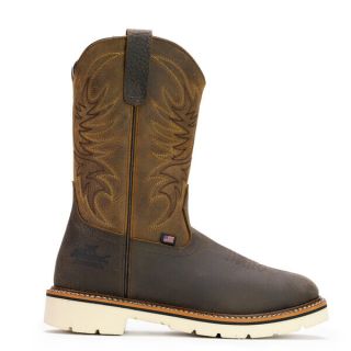 AMERICAN HERITAGE SQUARE TOE WELLINGTON ? 11? CRAZYHORSE UPPER/PEBBLE BOTTOM-Thorogood Shoes