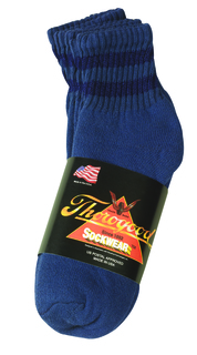 888-9009 3 Pack Mini Crew - Blue with Postal Blue Stripes-Thorogood Shoes