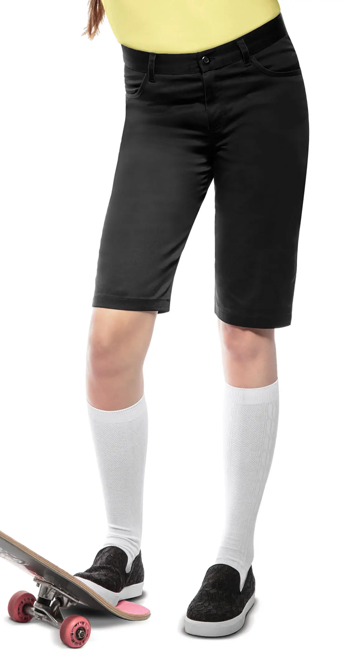 Juniors Stretch &#34;Matchstick&#34; Shorts-Classroom Uniforms