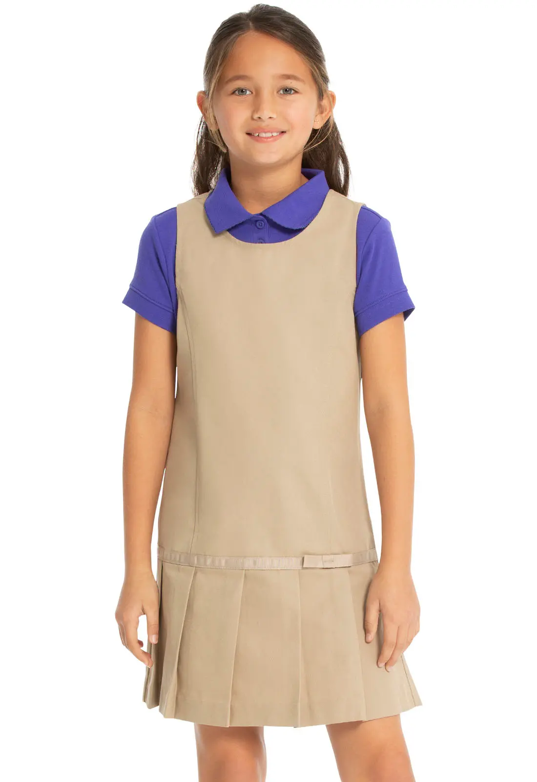 Drop Waist Jumper w/Ribbon Bow-Real School Uniforms