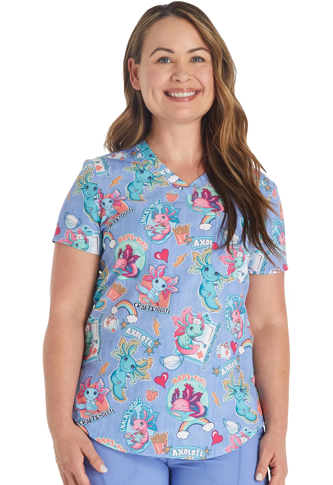 Cherokee Prints V-Neck Tuckable Print Top-Cherokee Uniforms