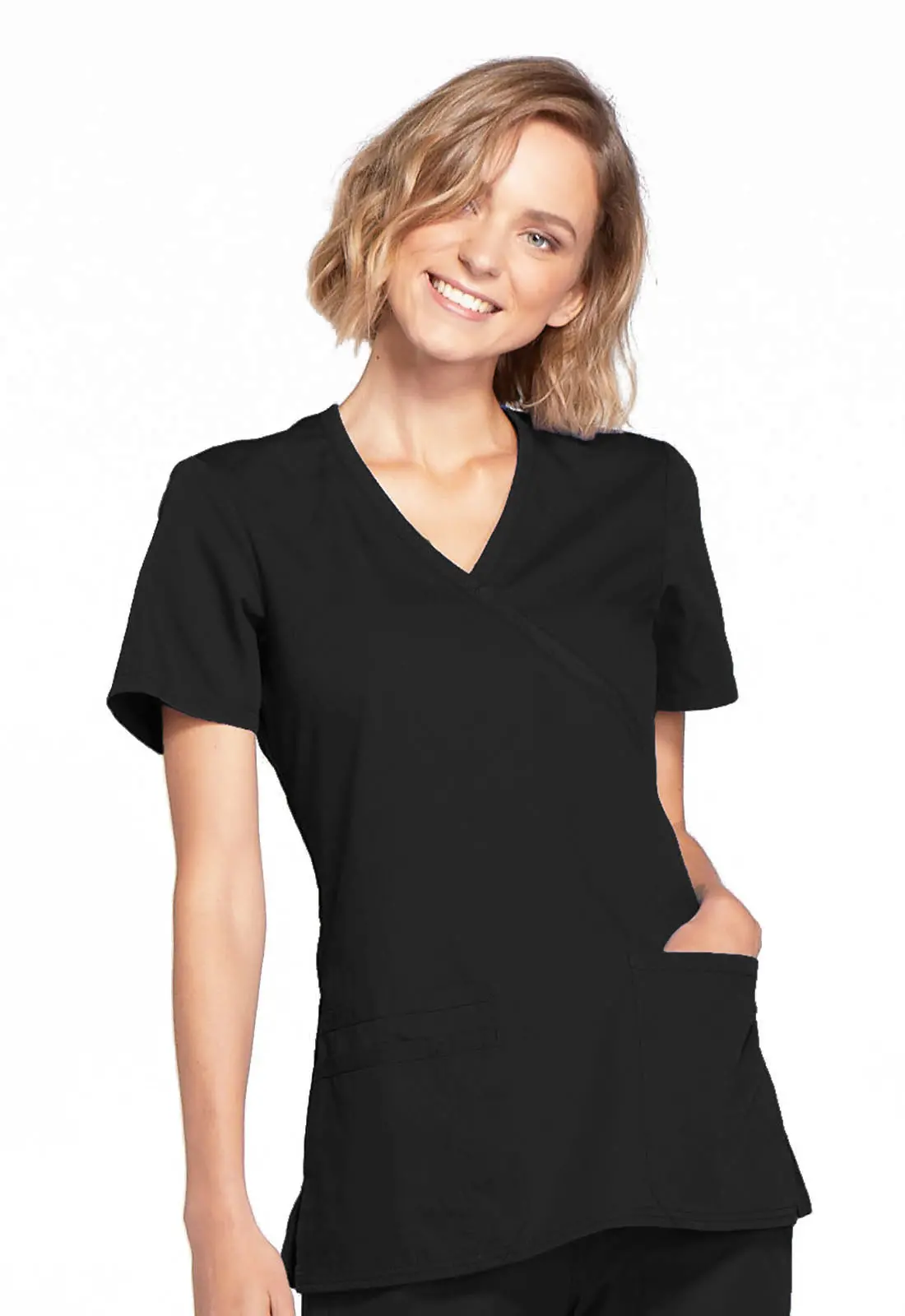 Mock Wrap Top-Cherokee Workwear