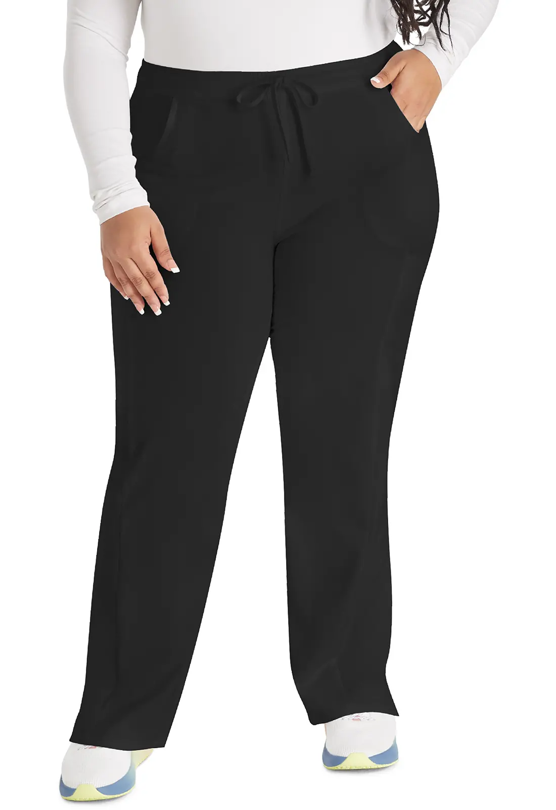 Mid Rise Straight Leg Drawstring Pant