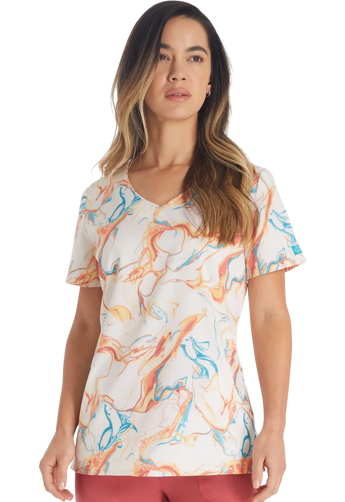 V-Neck Print Top-Dickies Medical