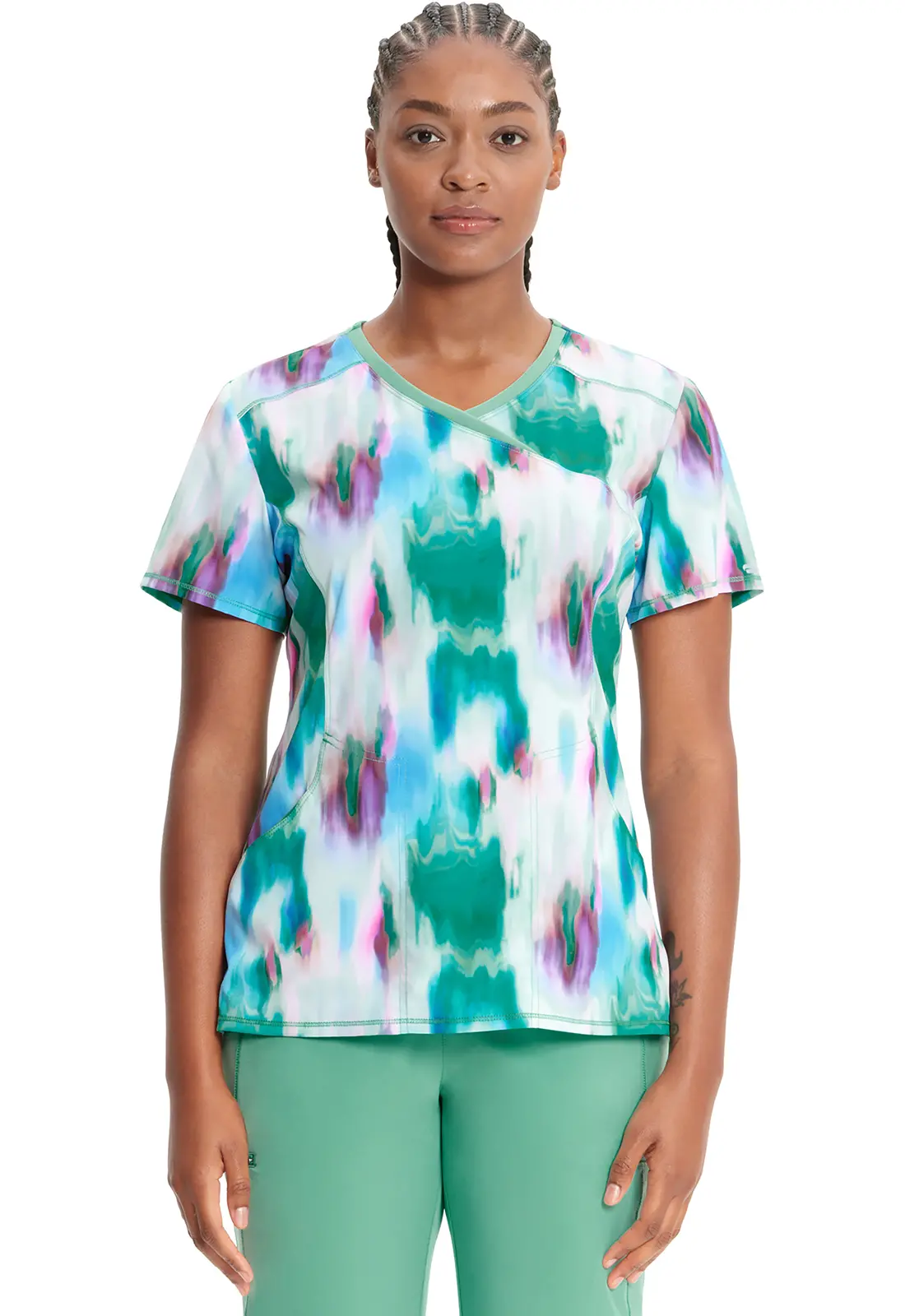 Mock Print Wrap Top-Infinity