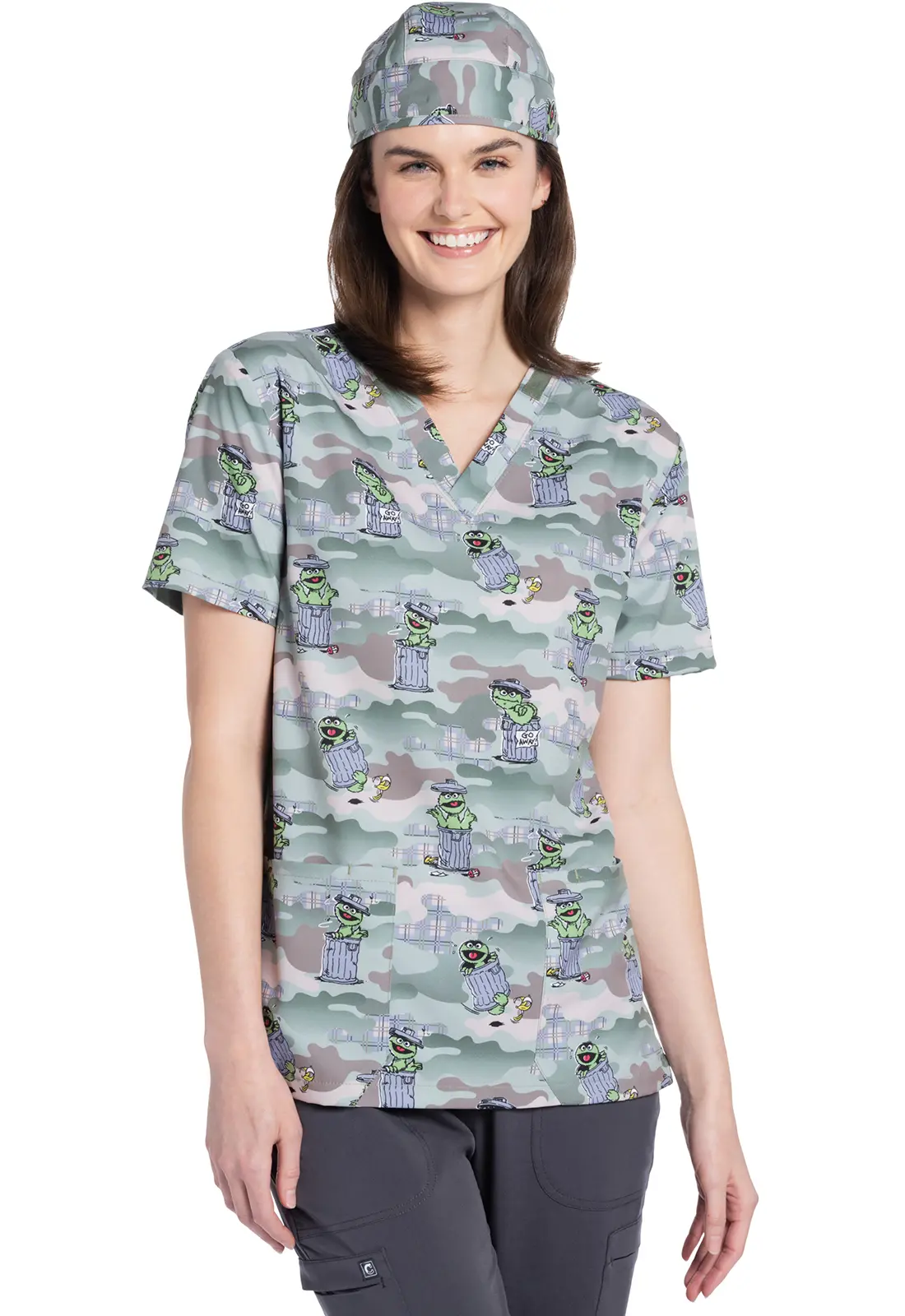 Unisex V-Neck Print Top-Tooniforms