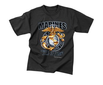 80280_Black Ink Marines First To Fight T-Shirt-Rothco