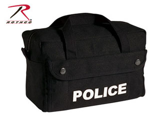8185_Rothco Canvas Small Black Police Logo Gear Bag-Rothco