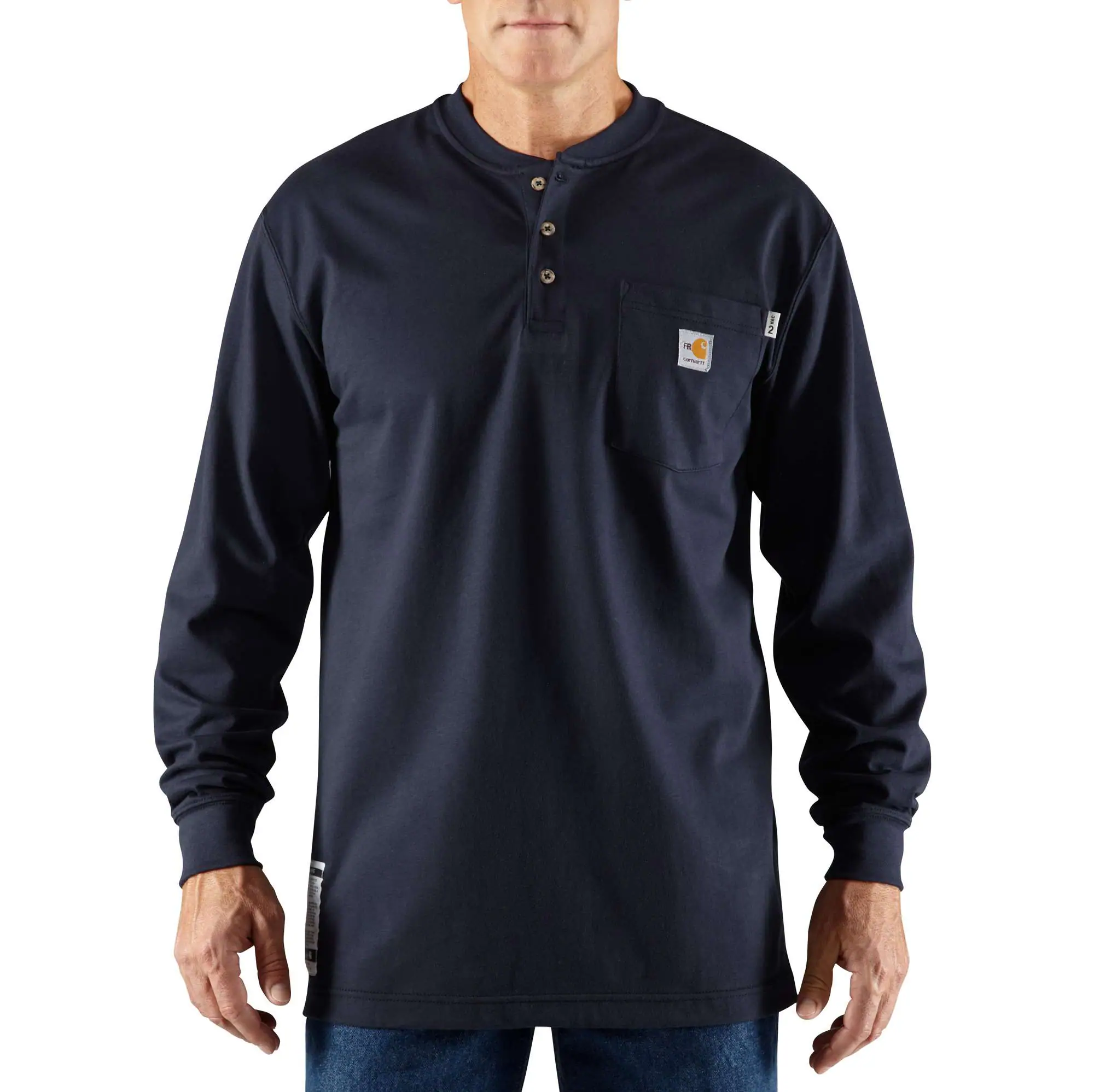 Flame-Resistant Carhartt Force® Cotton Long-Sleeve Henley-Carhartt