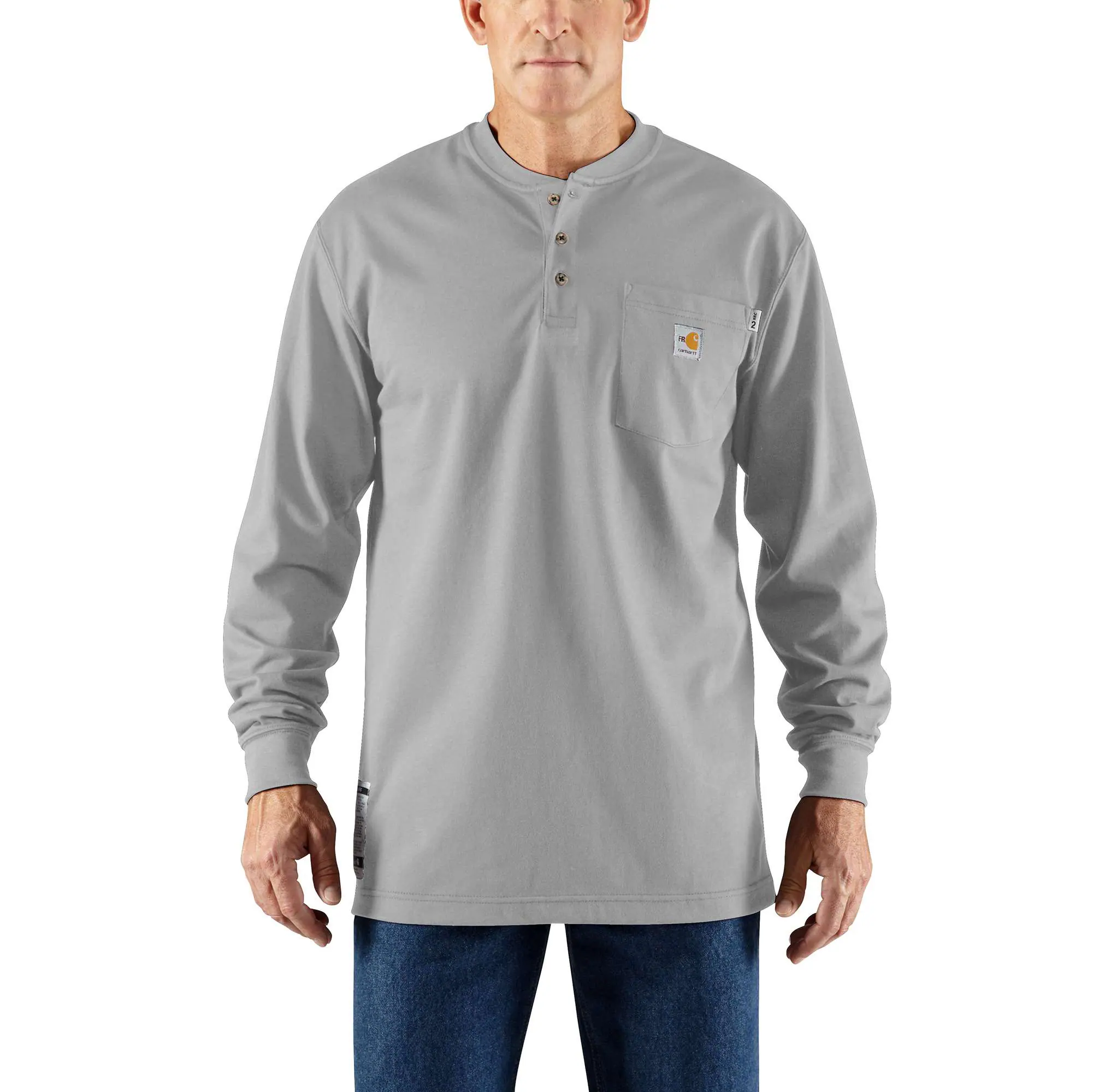 Flame-Resistant Carhartt Force® Cotton Long-Sleeve Henley-Carhartt