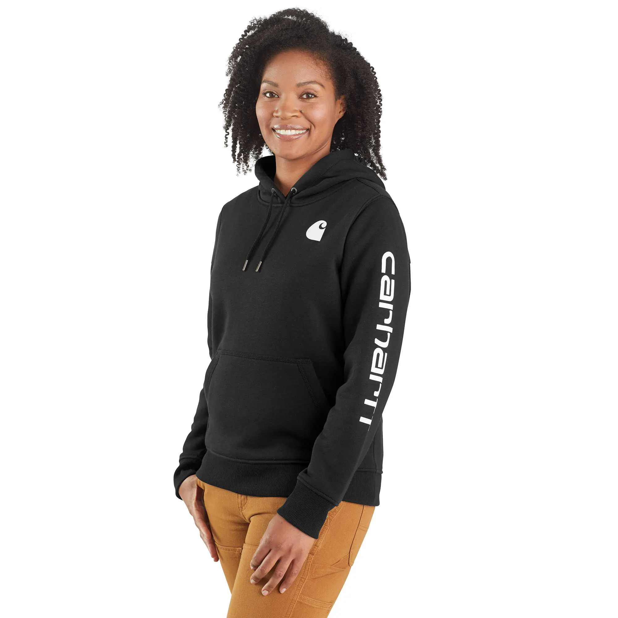 Women&#8216;s Relaxed Fit Midweight Logo Sleeve Graphic Hoodie-Carhartt
