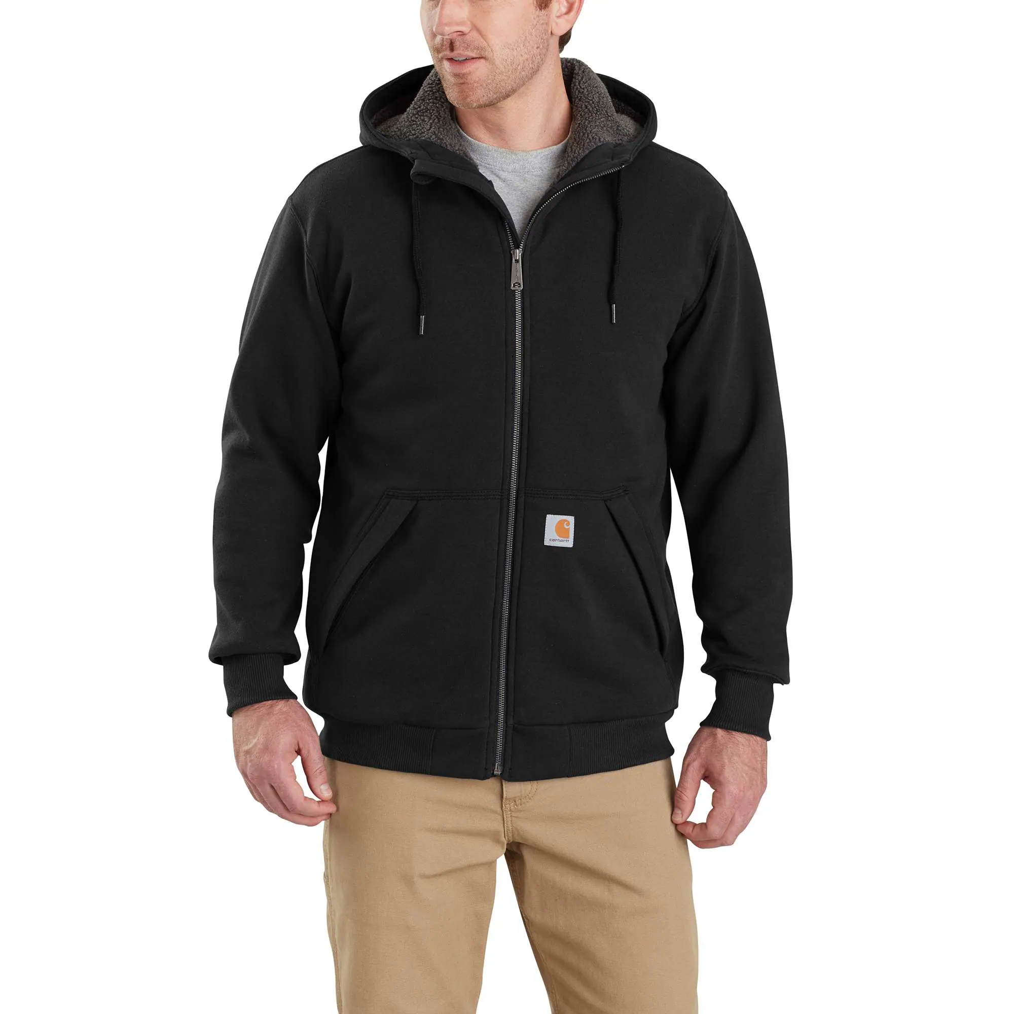 Rain Defender® Relaxed Fit Midweight Sherpa-Lined Full-Zip Sweatshirt-Carhartt