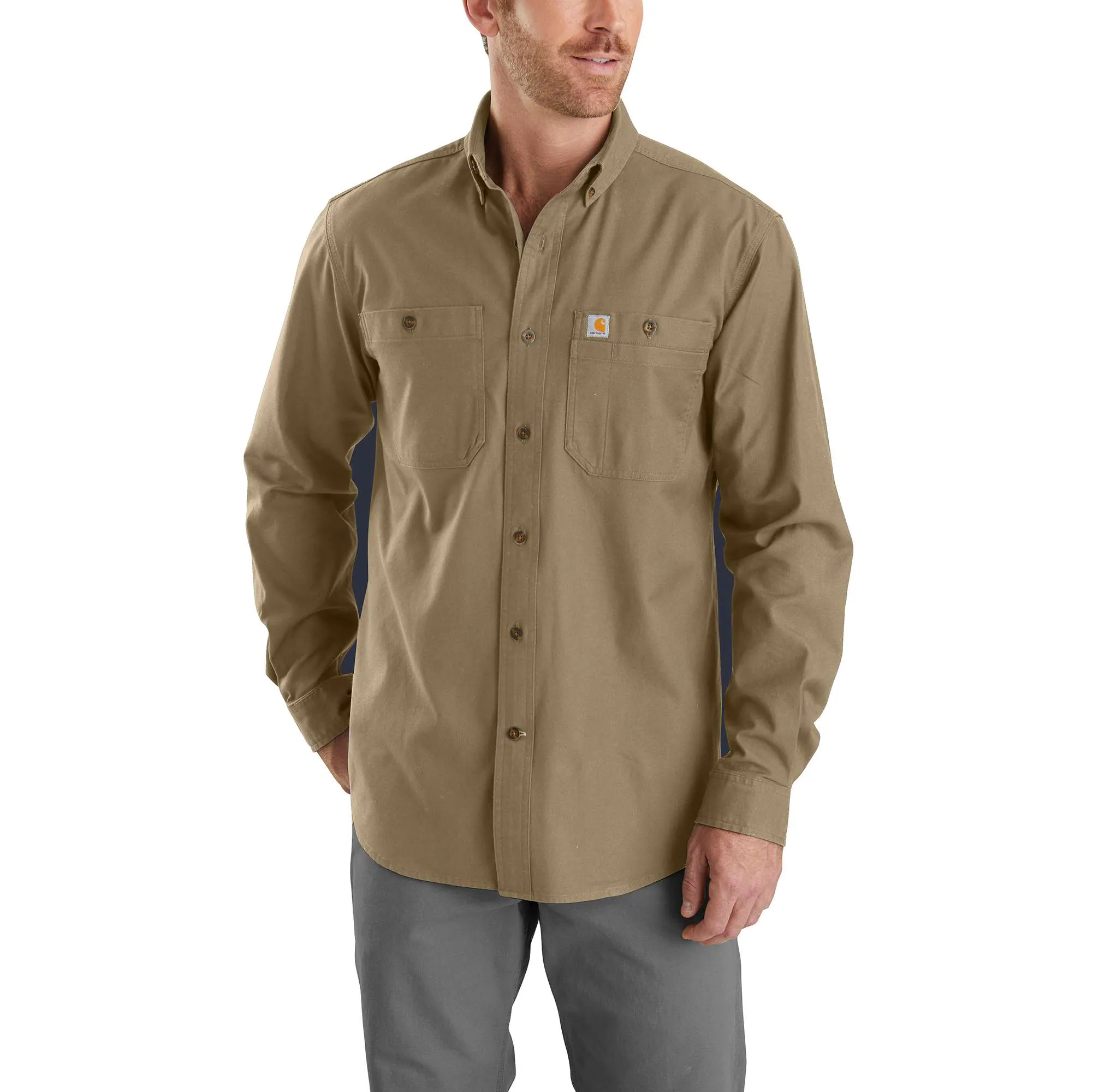 Rugged Flex® Relaxed Fit Midweight Canvas Long-Sleeve Shirt-Carhartt