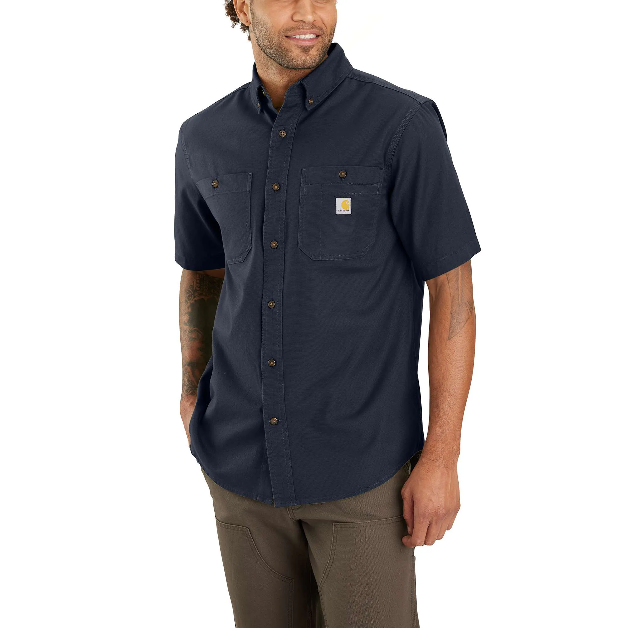Rugged Flex® Relaxed Fit Midweight Canvas Short-Sleeve Shirt-Carhartt