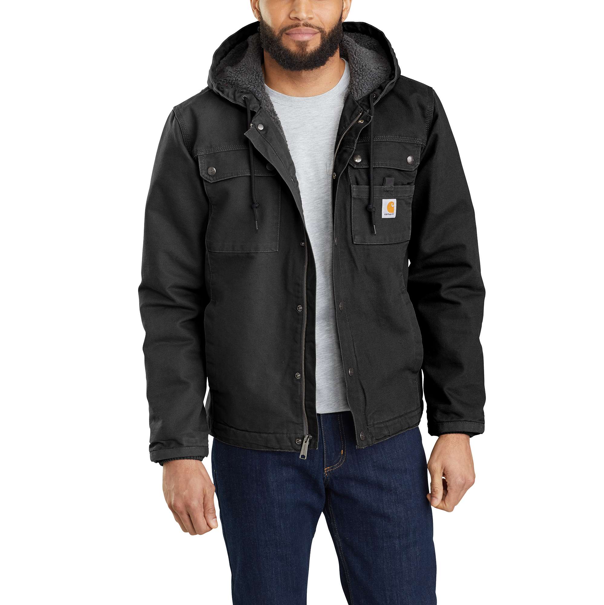 Men&#8216;s Sherpa-Lined Utility Jacket - Relaxed Fit - Washed Duck-Carhartt