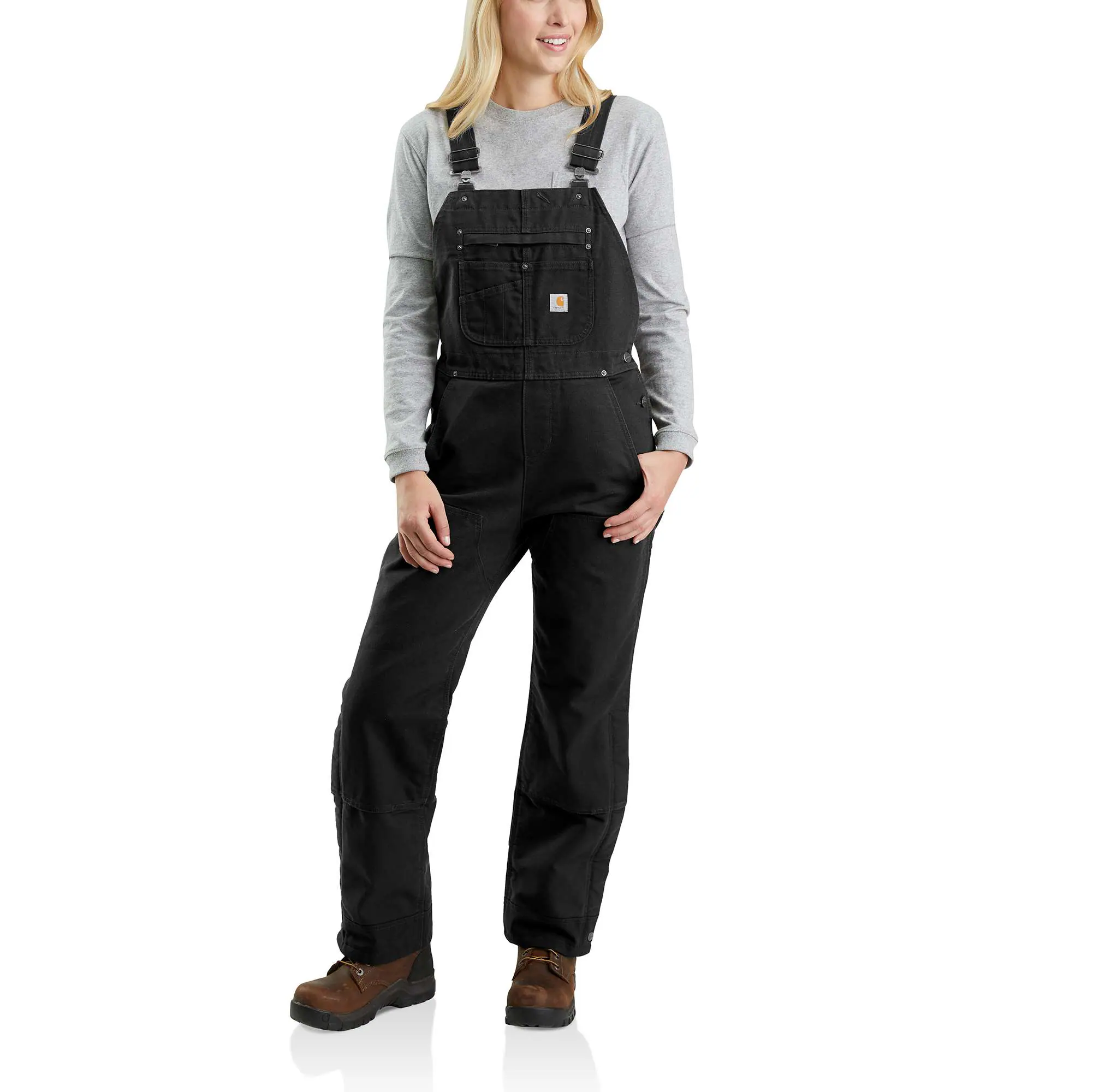 Women&#39;s Insulated Bibs &#45; Relaxed Fit &#45; Washed Duck &#45; 3 Warmest Rating-Carhartt