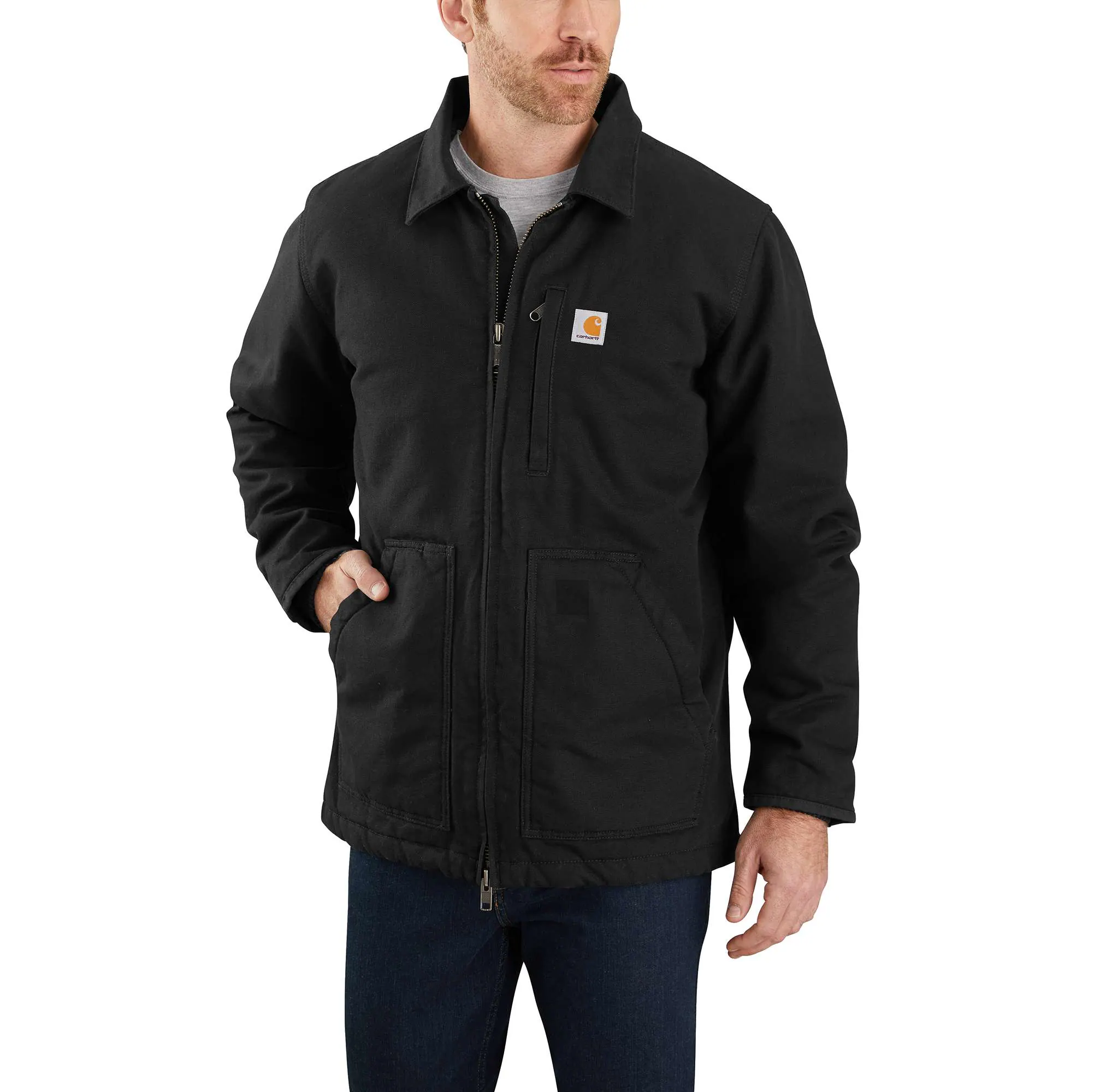 Men&#8216;s Sherpa-Lined Field Jacket - Loose Fit - Washed Duck - 2 Warmest Rating-Carhartt