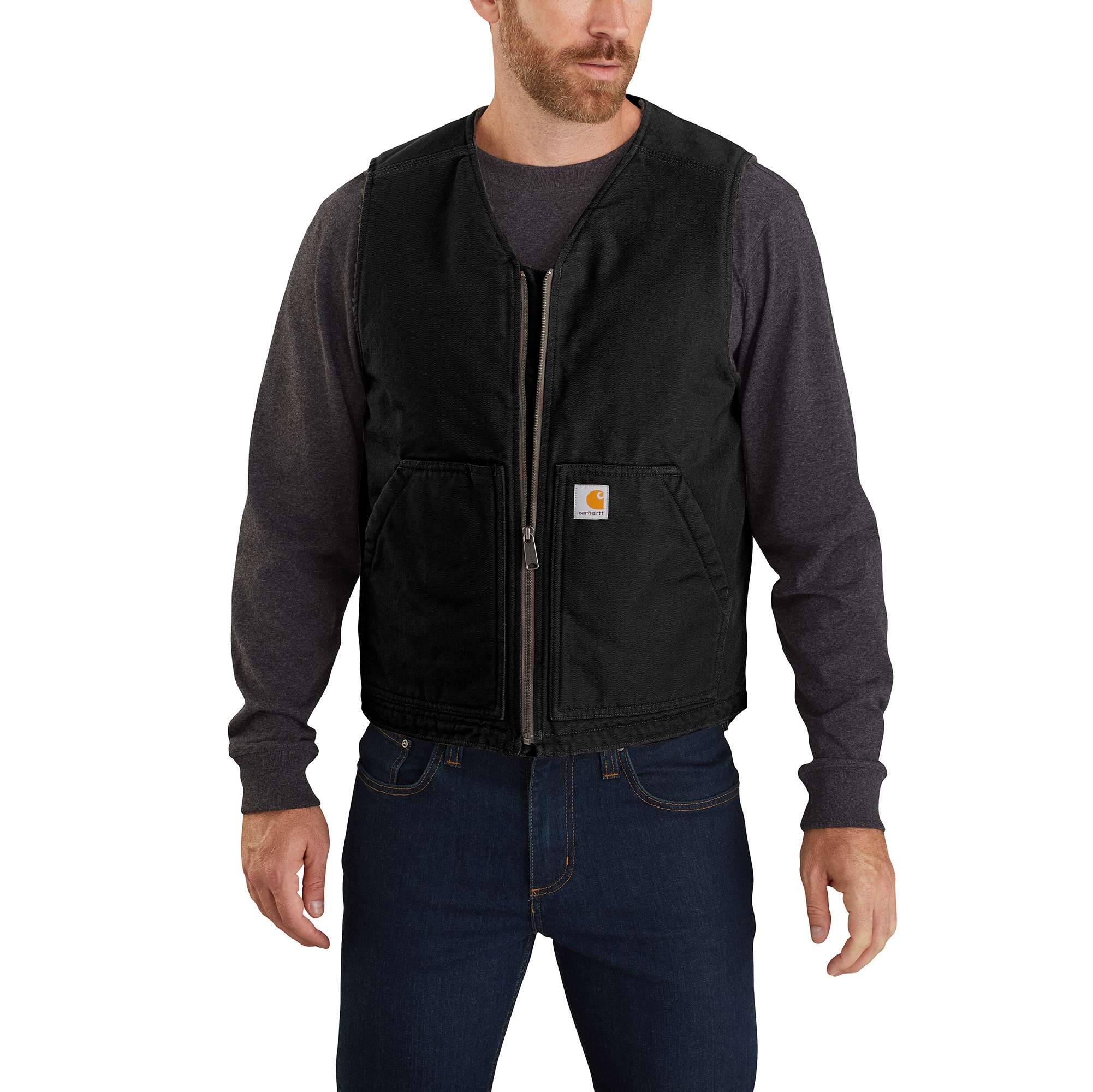 Relaxed Fit Washed Duck Sherpa&#45;Lined Vest-Carhartt