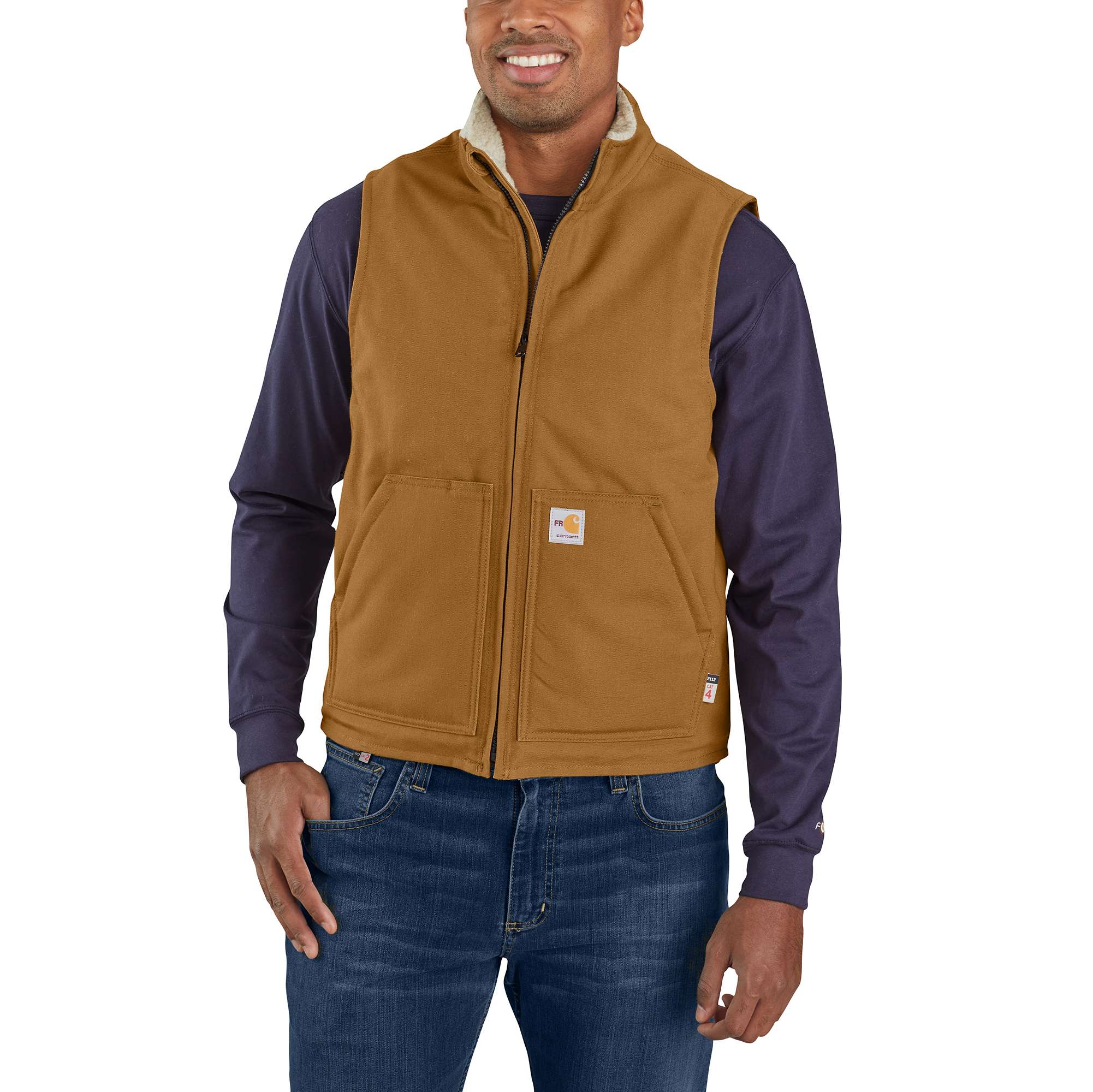 Flame-Resistant Duck Sherpa Lined Vest-Carhartt