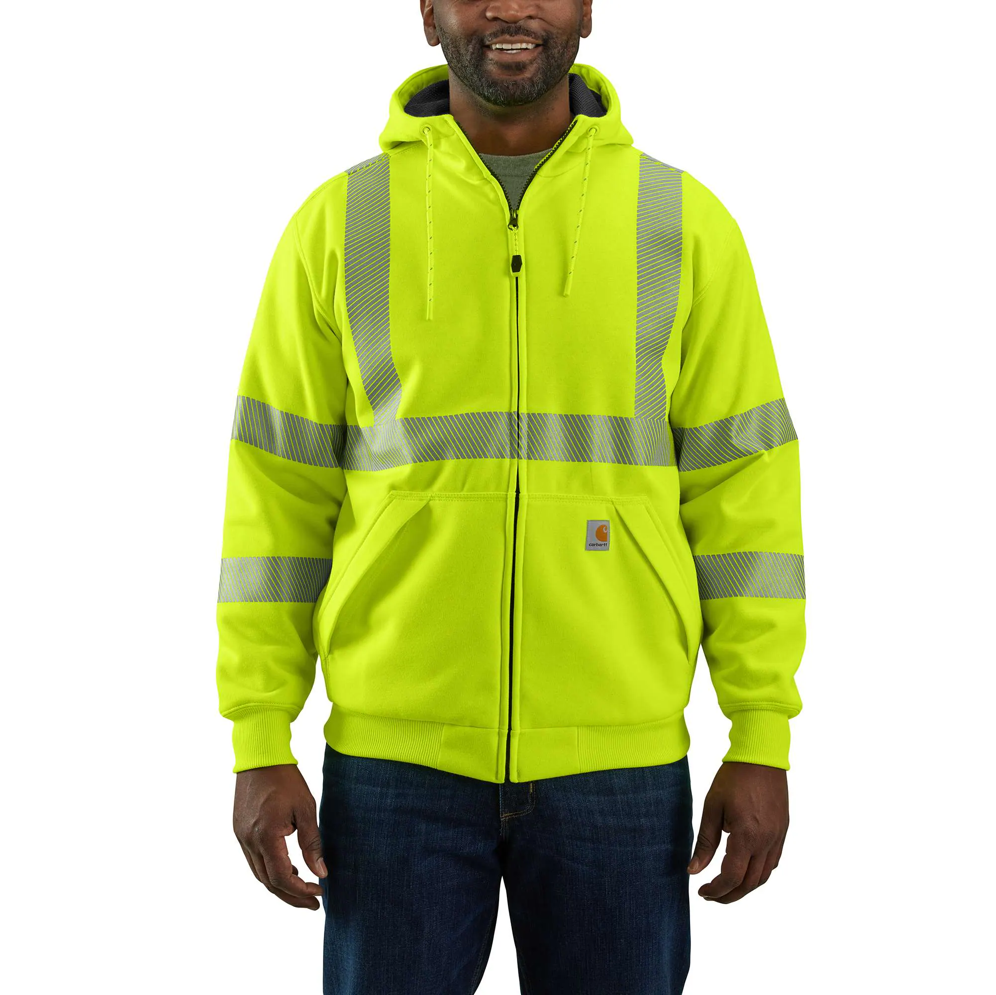 High-Visibility Loose Fit Midweight Thermal-Lined Full-Zip Class 3 Sweatshirt-Carhartt