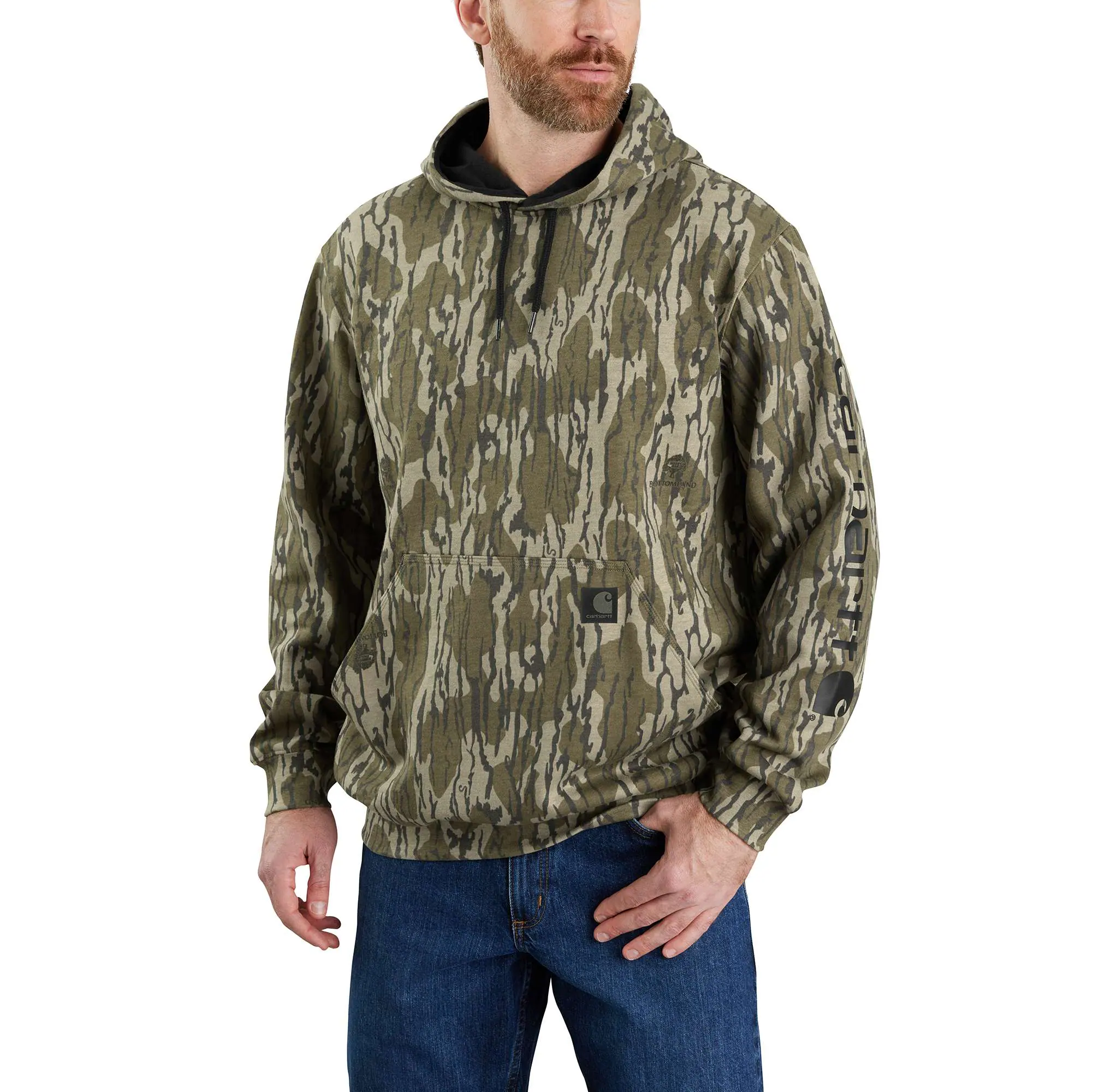 Loose Fit Midweight Camo Sleeve Graphic Hoodie-Carhartt