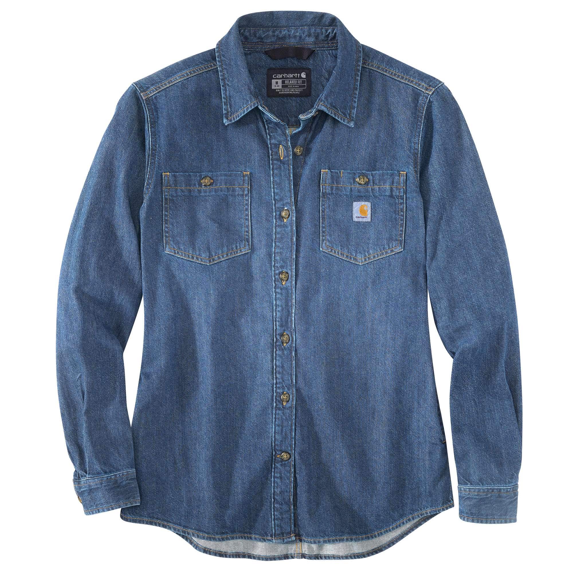 Women&#8216;s Relaxed Fit Midweight Denim Long-Sleeve Over Shirt-Carhartt