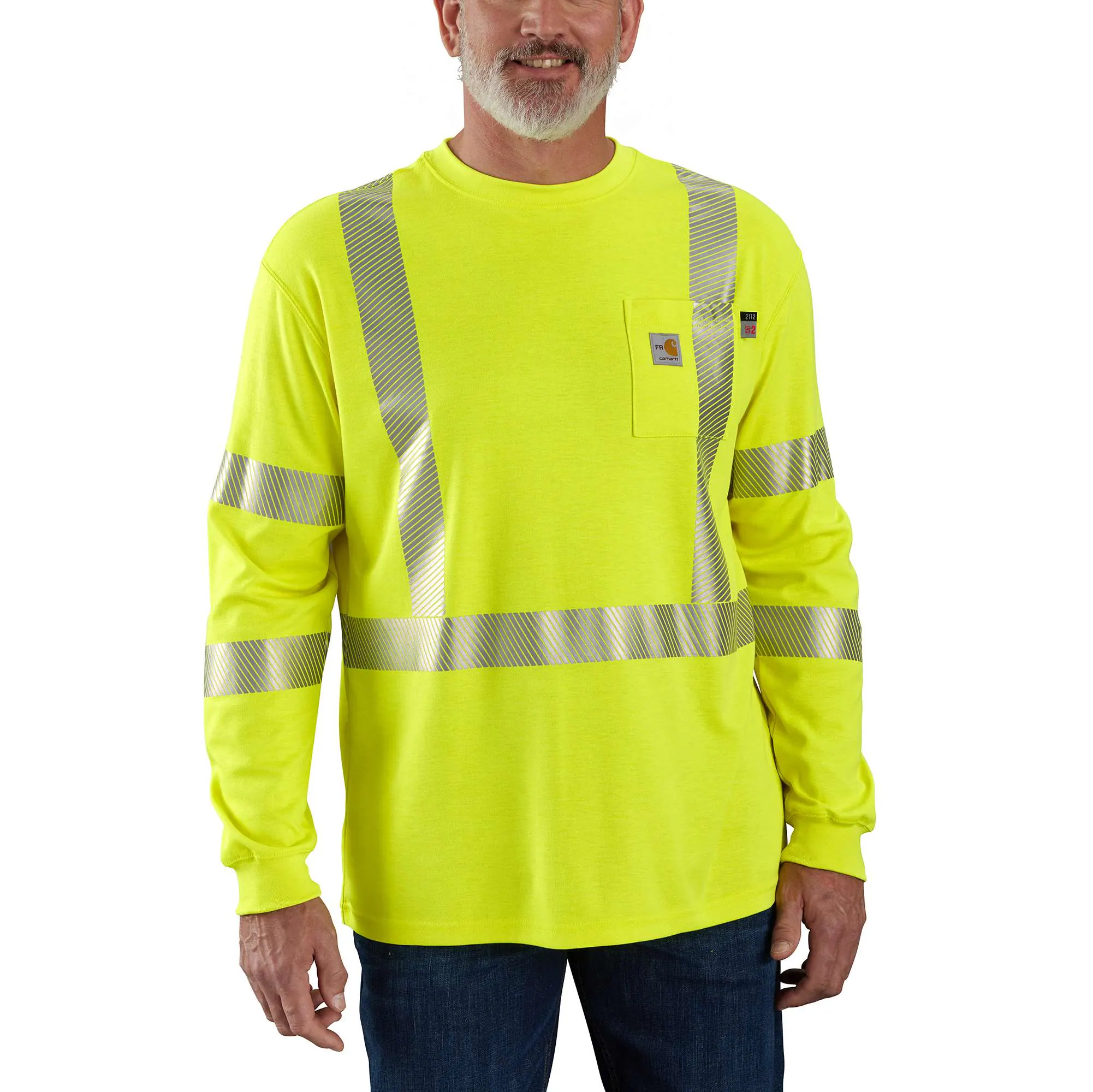 Flame-Resistant High-Visibility Force Midweight Long-Sleeve Class 3 Pocket T-Shirt-Carhartt