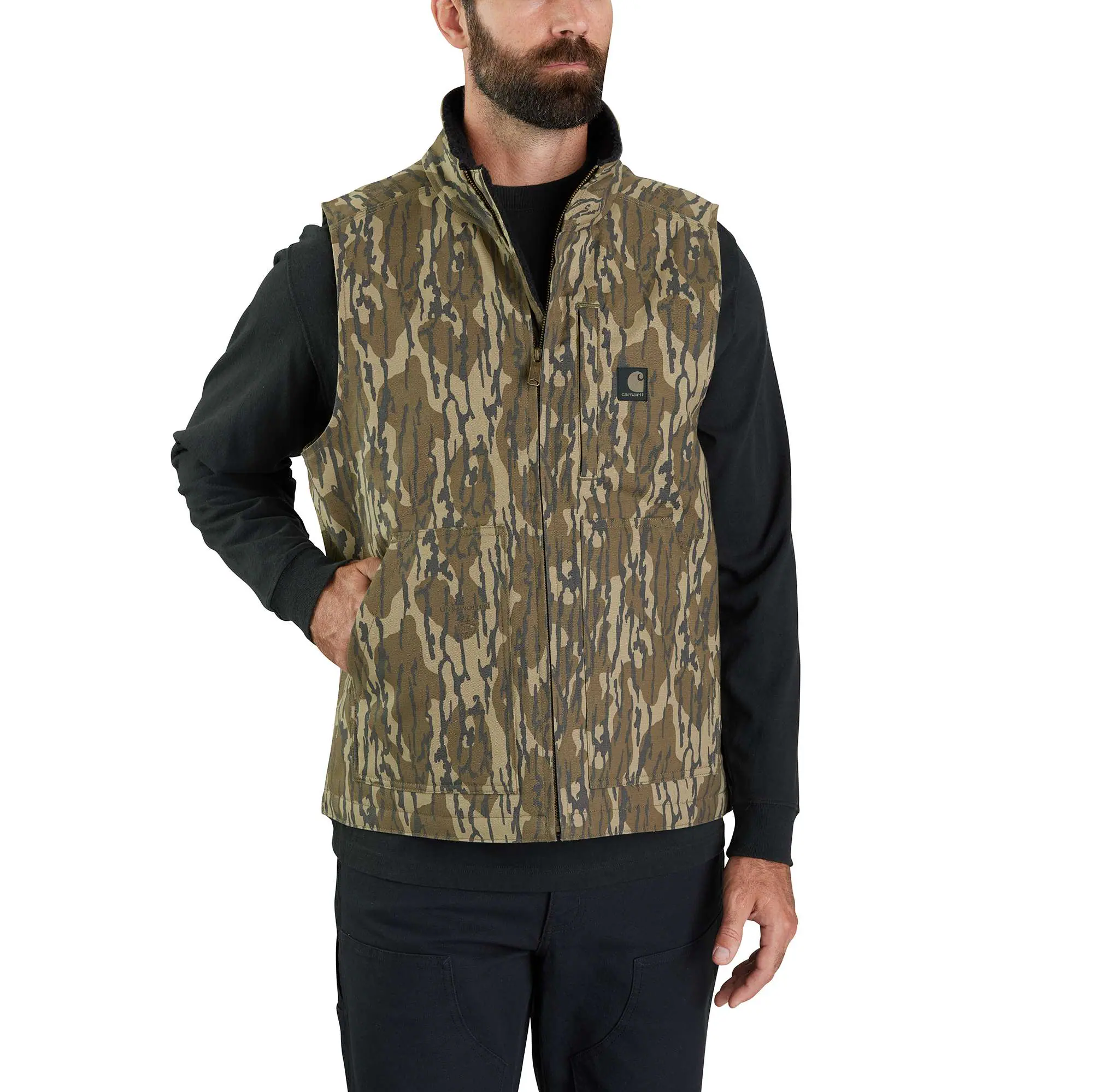 Rugged Flex&#174; Duck Loose Fit Sherpa&#45;Lined Camo Mock&#45;Neck Vest-Carhartt