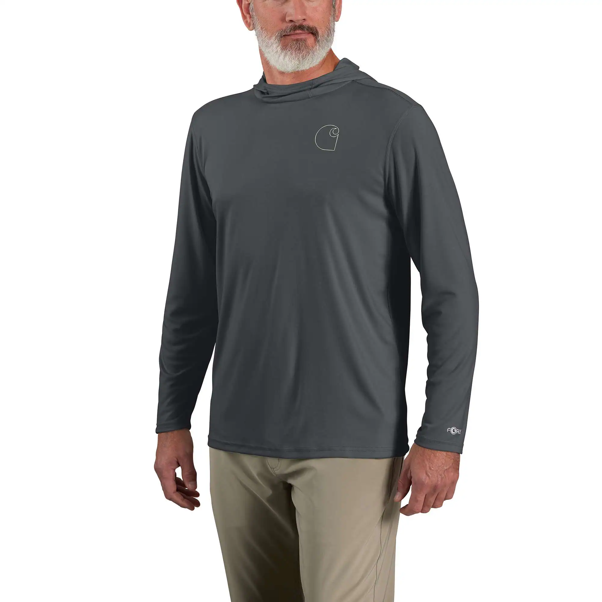 Force Sun Defender&#8482; Lightweight Long&#45;Sleeve Hooded Logo Graphic T&#45;Shirt-Carhartt