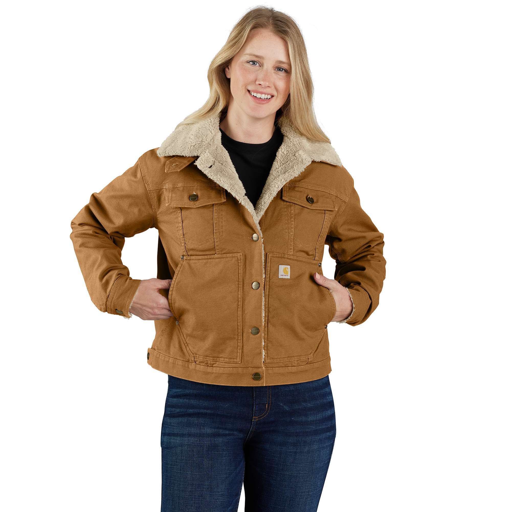 Women&#39;s Rugged Flex&#174; Loose Fit Canvas Sherpa&#45;Lined Jacket &#45; 2 Warmer Rating-Carhartt