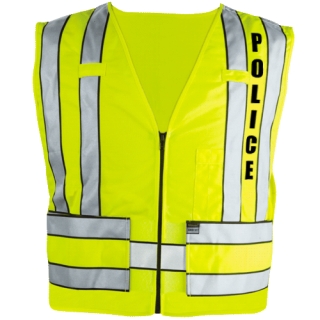 343p Zip&#45;Front Breakaway Safety Vest W/ Police Logo-Blauer