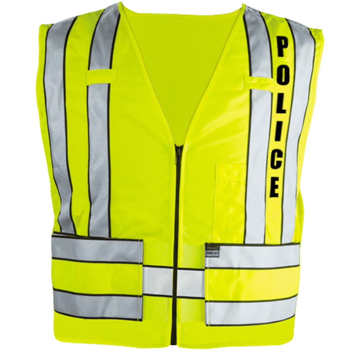 343p Zip-Front Breakaway Safety Vest W/ Police Logo-Blauer