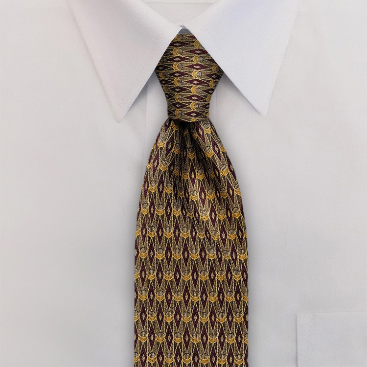 Arabesque DC2 Wine/GoldFour-In-Hand Necktie-SB
