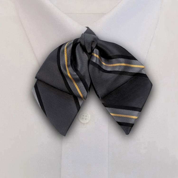 Dover Stripes #XC1 Ebony/CharcoalMini Showbow on Adjustable Band-SB