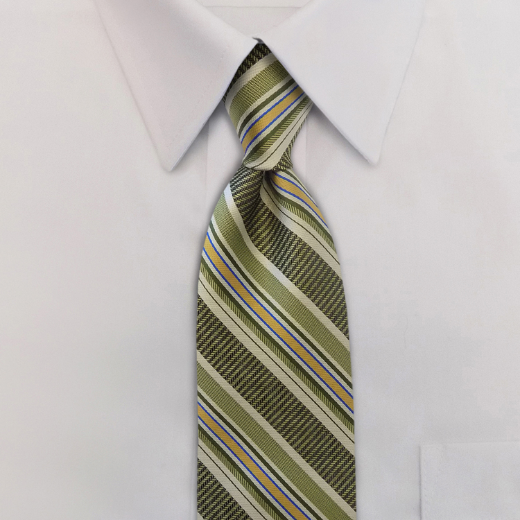 Venezia YC2 Lemon/Lime Stripe Clip-On Necktie-SB