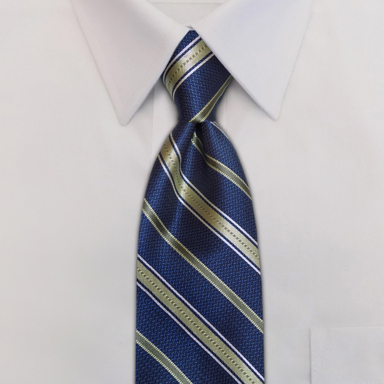 Metro Stripes HD2 Blue/Winter WhiteClip-On Necktie-SB