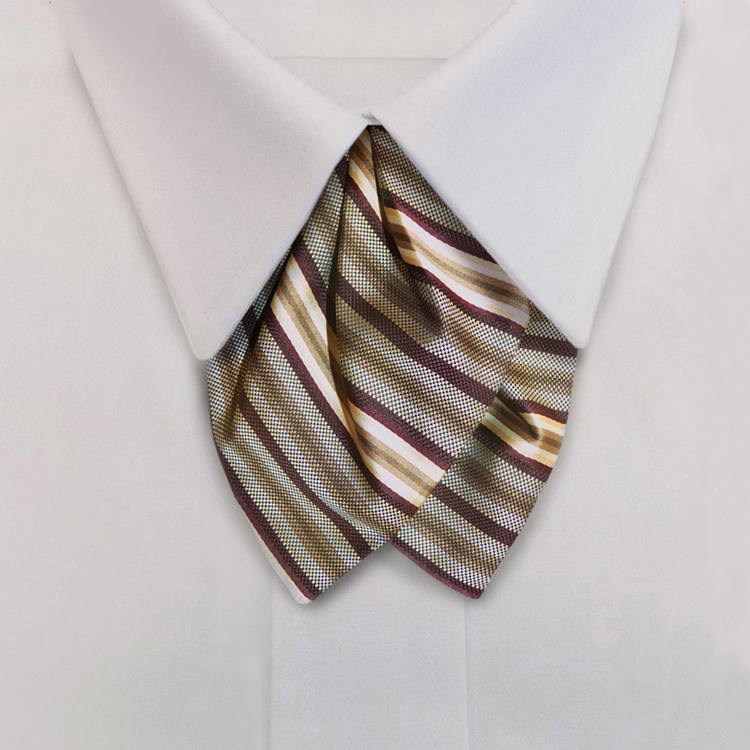 Metro Stripes HD5 Burgundy/Mocha/KhakiTulip Bow on Adjustable Band-SB