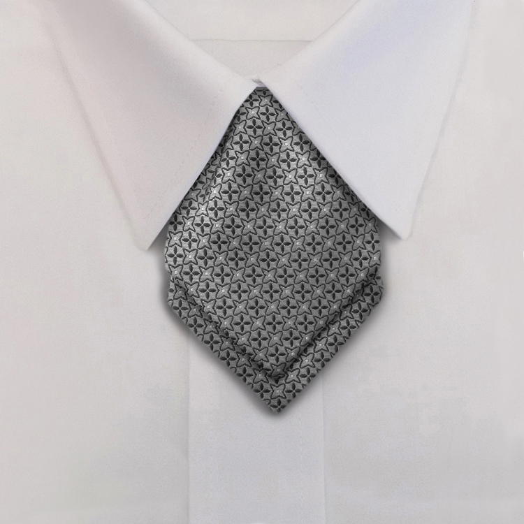 Crosshairs LD2 Grey/SilverPointed Ascot on Adjustable Band-SB